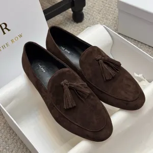 The Row Loafer Dark Brown Suede 290740