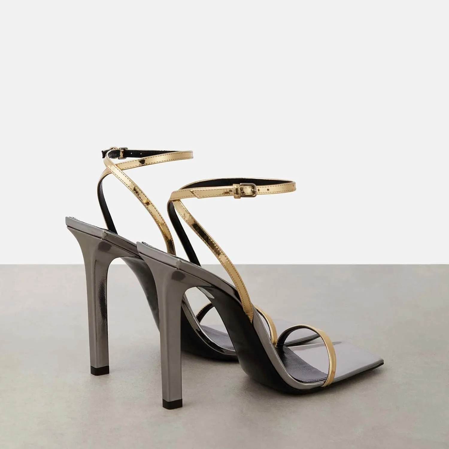 THESHY Womens Sandals Open Square Toe Ankle Strap Stiletto High Heels Buckle Sexy Heels for Women Dress Party Sandals for Women