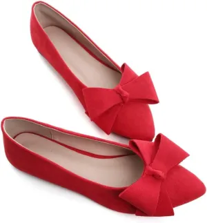 TN TANGNEST Women Classical Bowknot Flats Comfort Slip-on Pointed Toe Dress Shoes Walking Flats