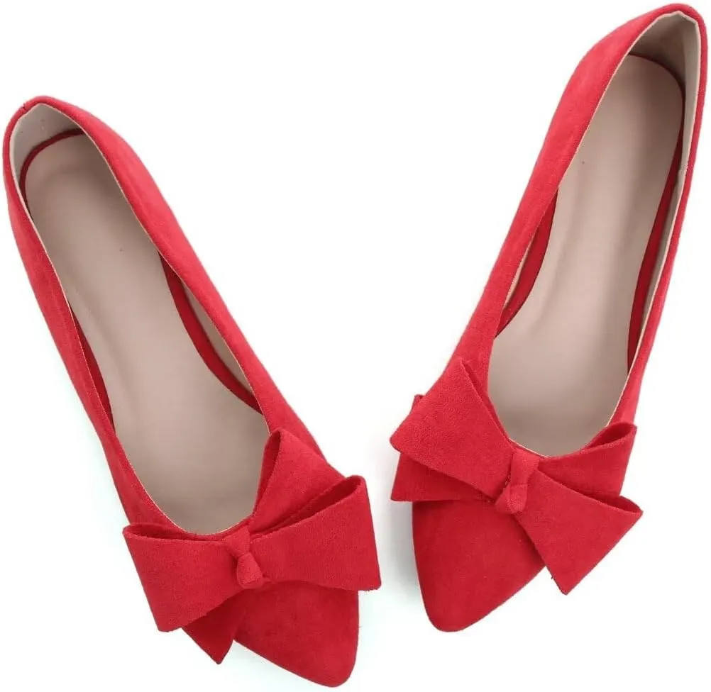 TN TANGNEST Women Classical Bowknot Flats Comfort Slip-on Pointed Toe Dress Shoes Walking Flats
