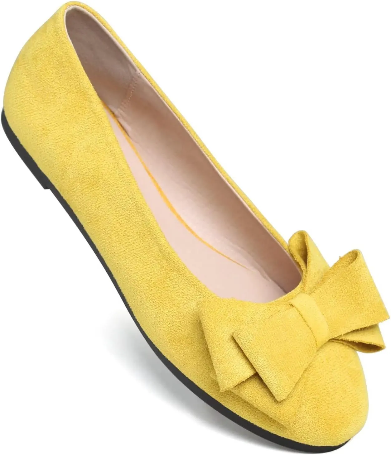 TN TANGNEST Women's Comfortable Pointed Toe Bowknot Flats Slip On Loafers Casual Flats