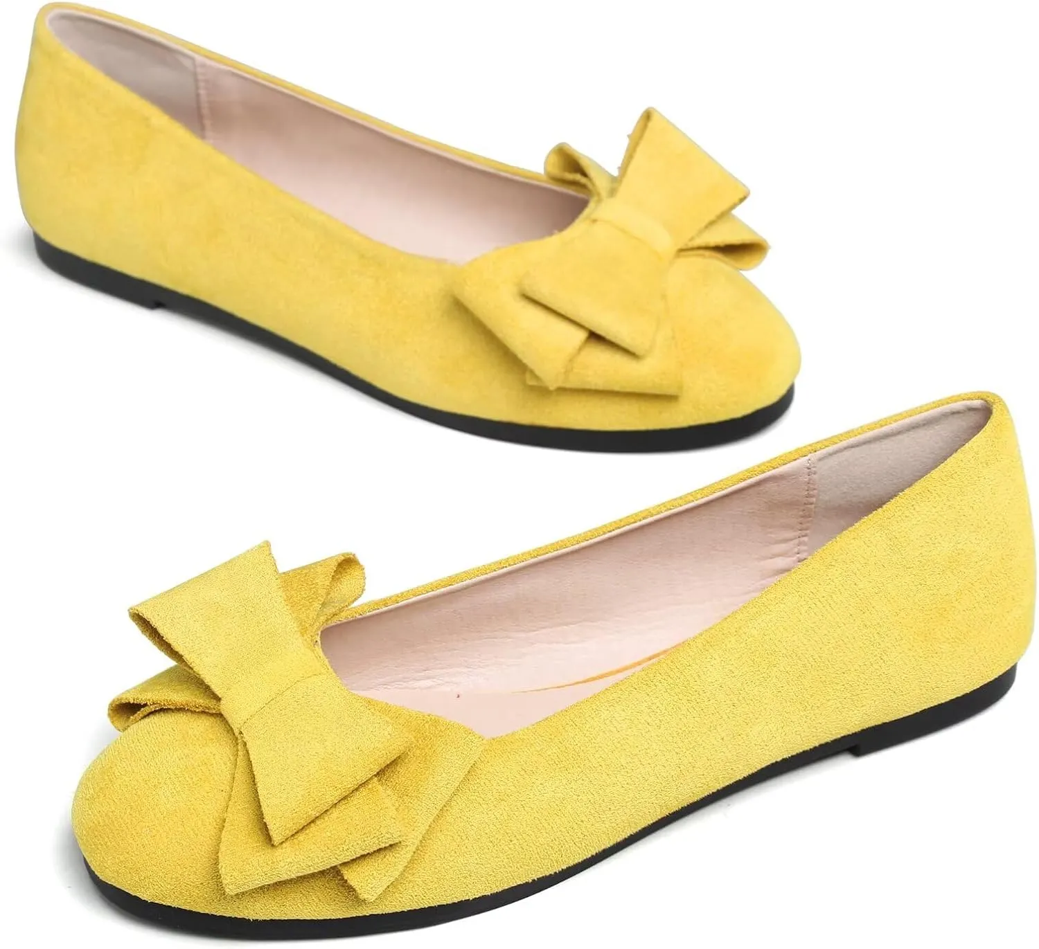 TN TANGNEST Women's Comfortable Pointed Toe Bowknot Flats Slip On Loafers Casual Flats