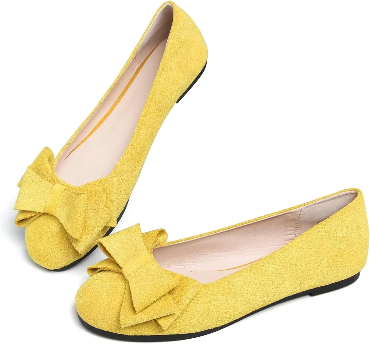 TN TANGNEST Women's Comfortable Pointed Toe Bowknot Flats Slip On Loafers Casual Flats