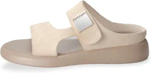 TOCONFFON Women's Flat Slides Sandals Comfort Adjustable Double Strap Slip on Soft Leather Slippers