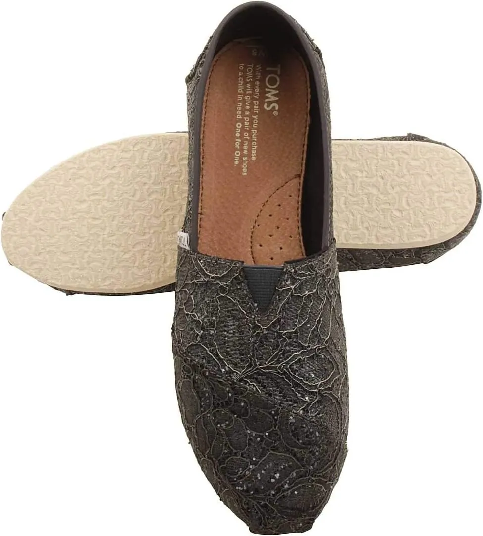 TOMS Womens Alpargata Geometric Slip On Flats Casual - Blue