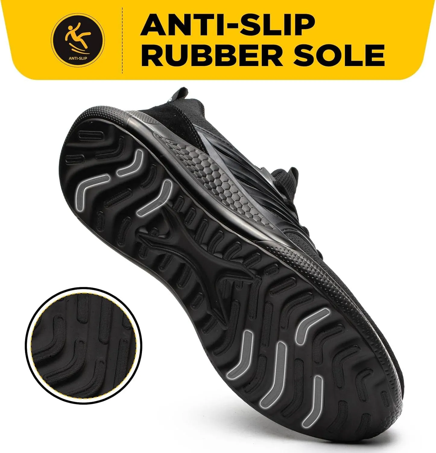 UCAYALI Steel Toe Sneakers for Men Women Lightweight Indestructible Work Shoes Safety Shoes Slip-Resistant Composite Toe Footwear