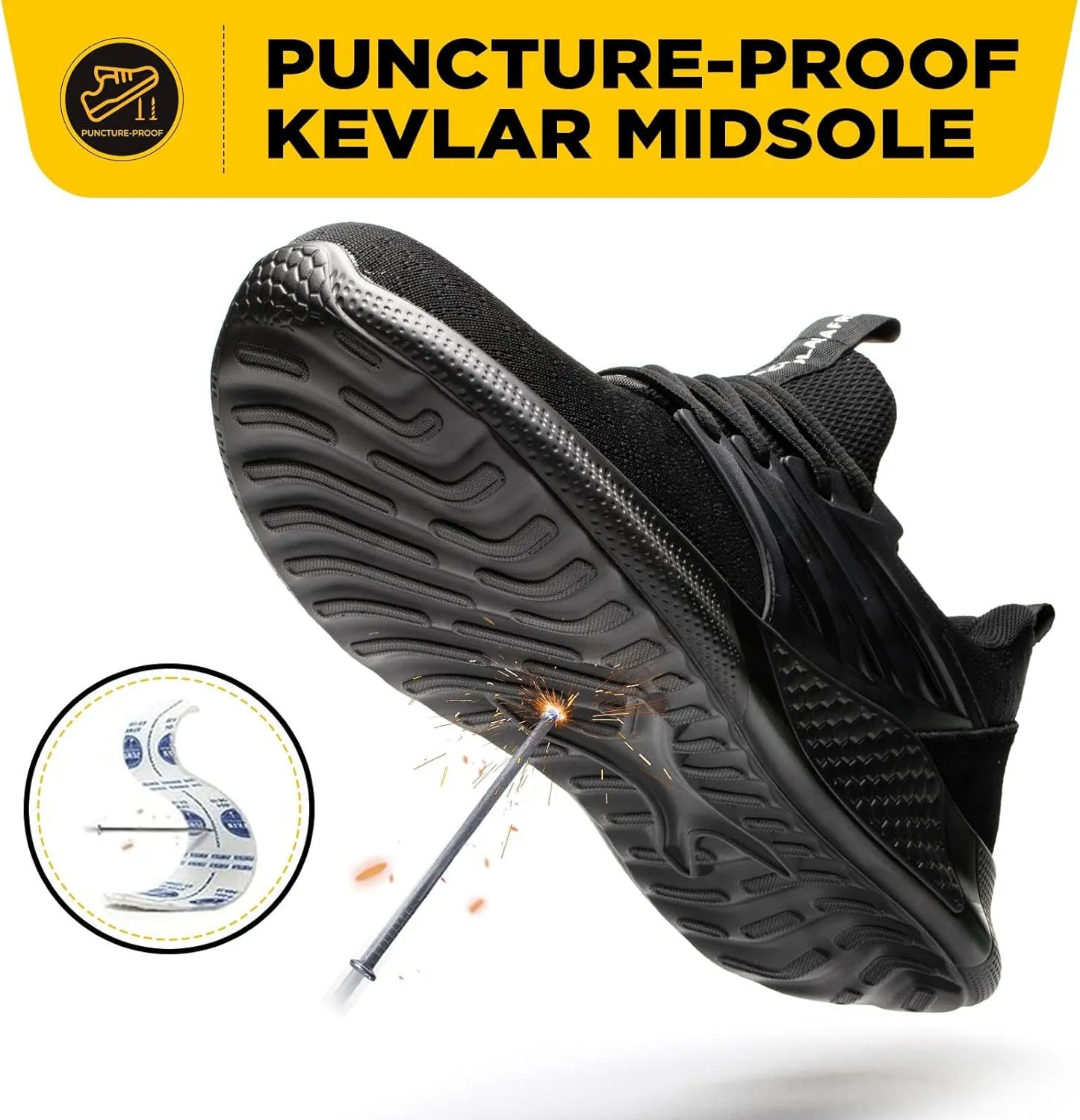 UCAYALI Steel Toe Sneakers for Men Women Lightweight Indestructible Work Shoes Safety Shoes Slip-Resistant Composite Toe Footwear