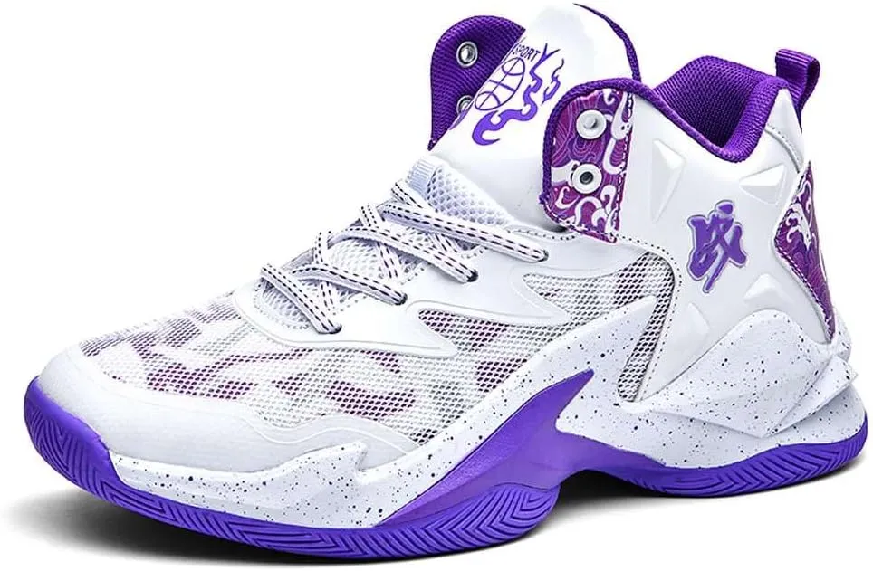 Unisex High Top Basketball Shoes Outdoor Sports Sneakers Athletic Running Tennis Shoes
