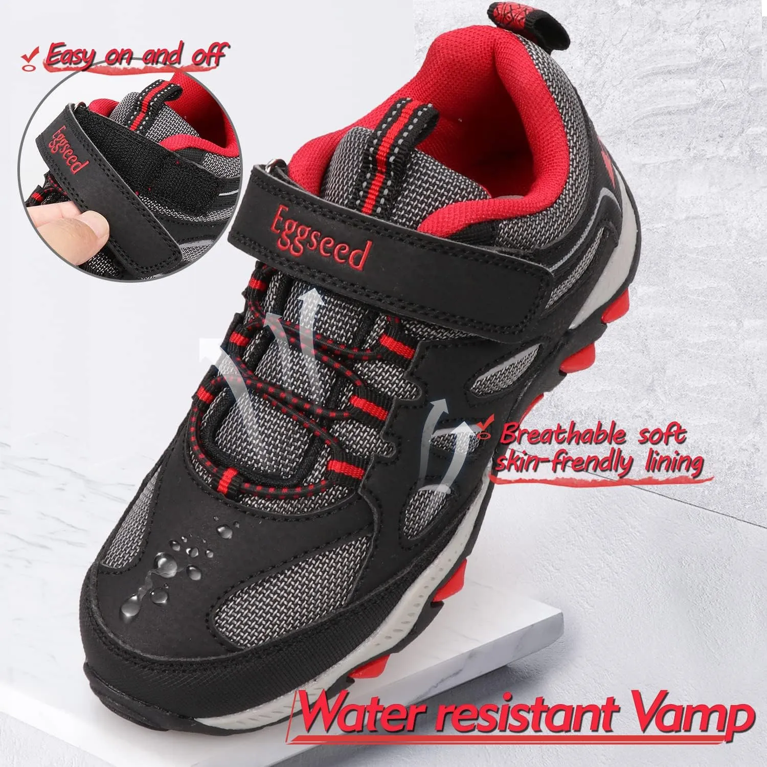 UOVO Boys Shoes Boys Sneakers Boys Tennis Running Hiking Shoes Kids Athletic Outdoor Sneakers Non-Slip Comfortable(Little/Big Boys)