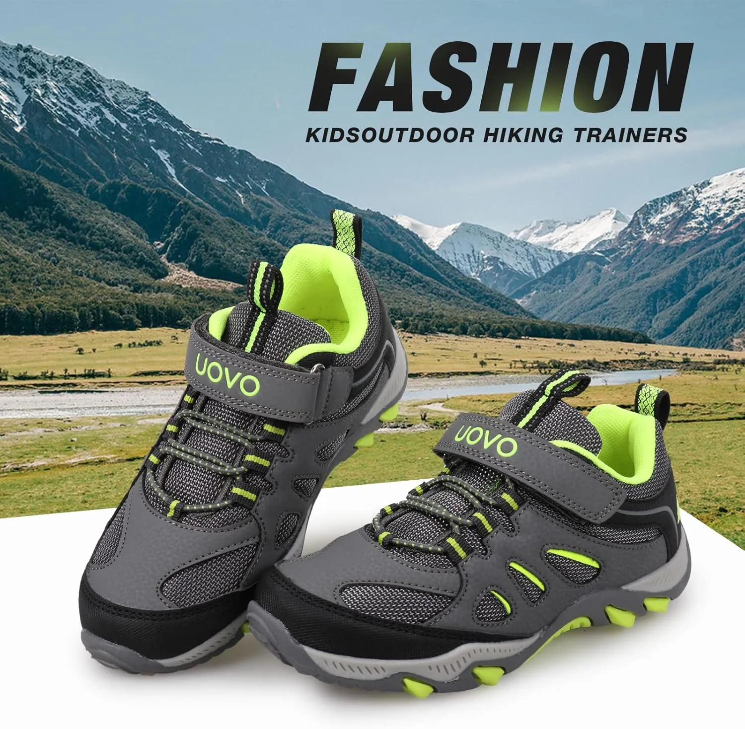 UOVO Boys Shoes Boys Sneakers Boys Tennis Running Hiking Shoes Kids Athletic Outdoor Sneakers Non-Slip Comfortable(Little/Big Boys)