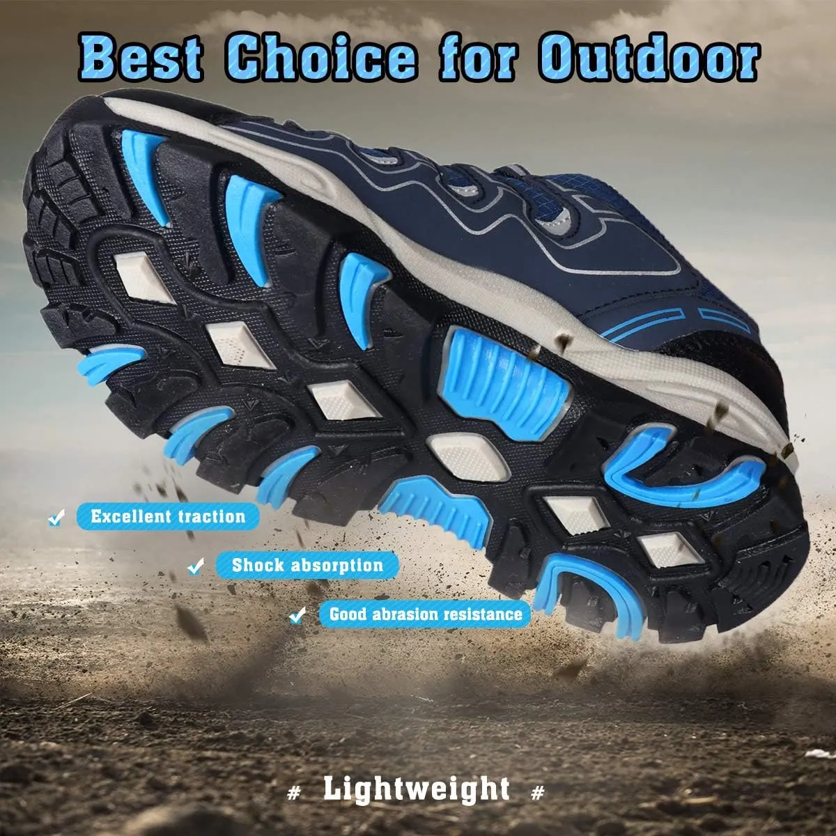 UOVO Boys Shoes Boys Sneakers Boys Tennis Running Shoes Waterproof Hiking Shoes Kids Athletic Outdoor Sneakers Slip Resistant(Little/Big Boys)
