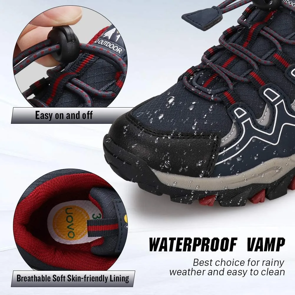 UOVO Boys Shoes Boys Tennis Running Sneakers Waterproof Hiking Shoes Kids Outdoor Fashion Sneakers Slip Resistant (Big/Little Boys)