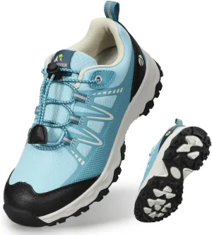 UOVO Girls Boys Hiking Shoes Boys Girls Waterproof Sneakers Kids Running Tennis Outdoor Shoes Non-Slip Lightweight