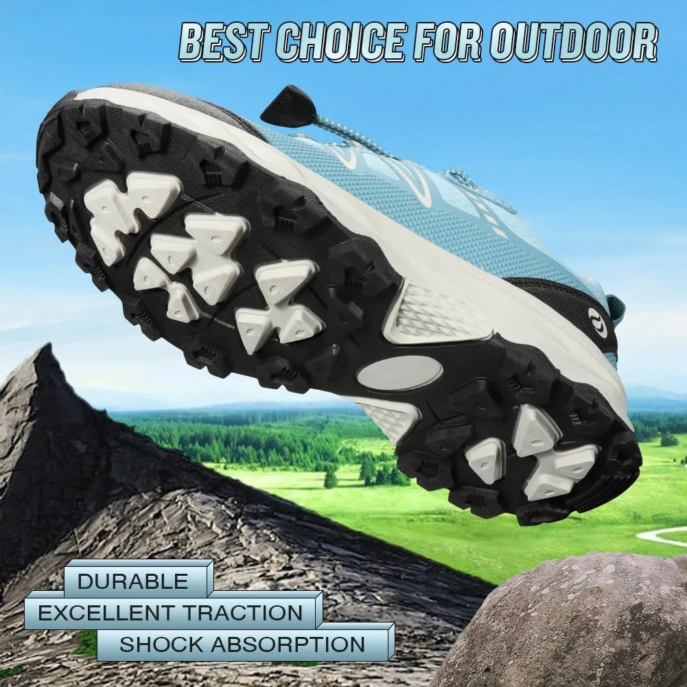 UOVO Girls Boys Hiking Shoes Boys Girls Waterproof Sneakers Kids Running Tennis Outdoor Shoes Non-Slip Lightweight