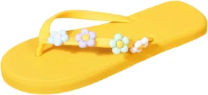 Verdusa Women's Vacation Floral T Strap Thong Sandals Summer Open Toe Flat Flip Flops