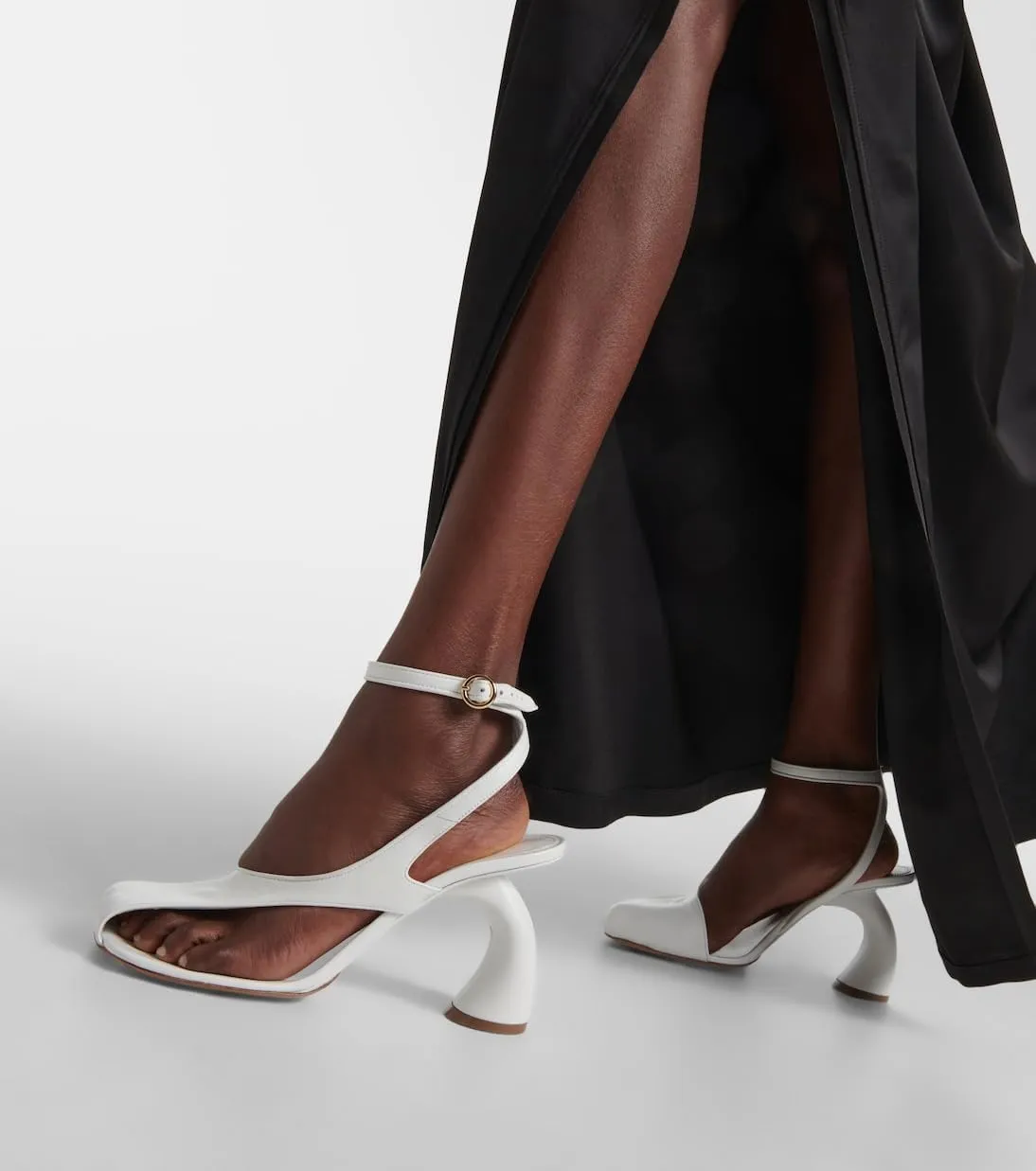 Vertundy Women's Flip Flop Heels High Heeled Sandals Leather Chunky Square Toe Adjustable Ankle Strap Buckle Dress Fashion Sandals