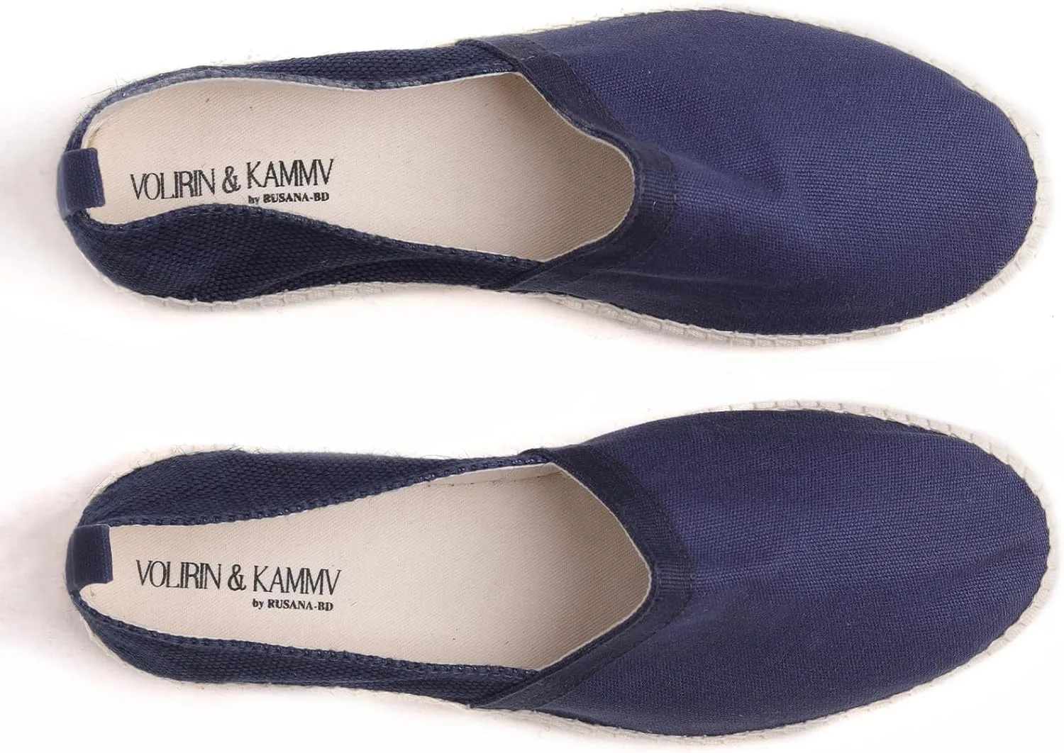 VOLIRIN & KAMMV Closed Toe Comfortable Canvas Slip on Flat Espadrilles for Men