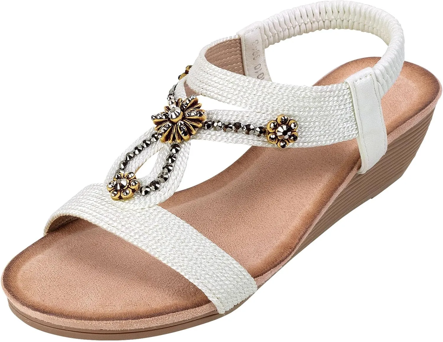 Wedge Sandals for Women Dressy - Summer Platform Comfortable Walking Open Toe Ankle Strap Womens Low Wedges Sandal