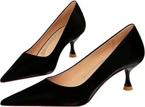 WENJIAZHIZHI Hollow-Out Lace Kitten Heeled Sandals Mesh Platform Stiletto Heels Dress Pumps Shoes for Women Sexy Closed Toe