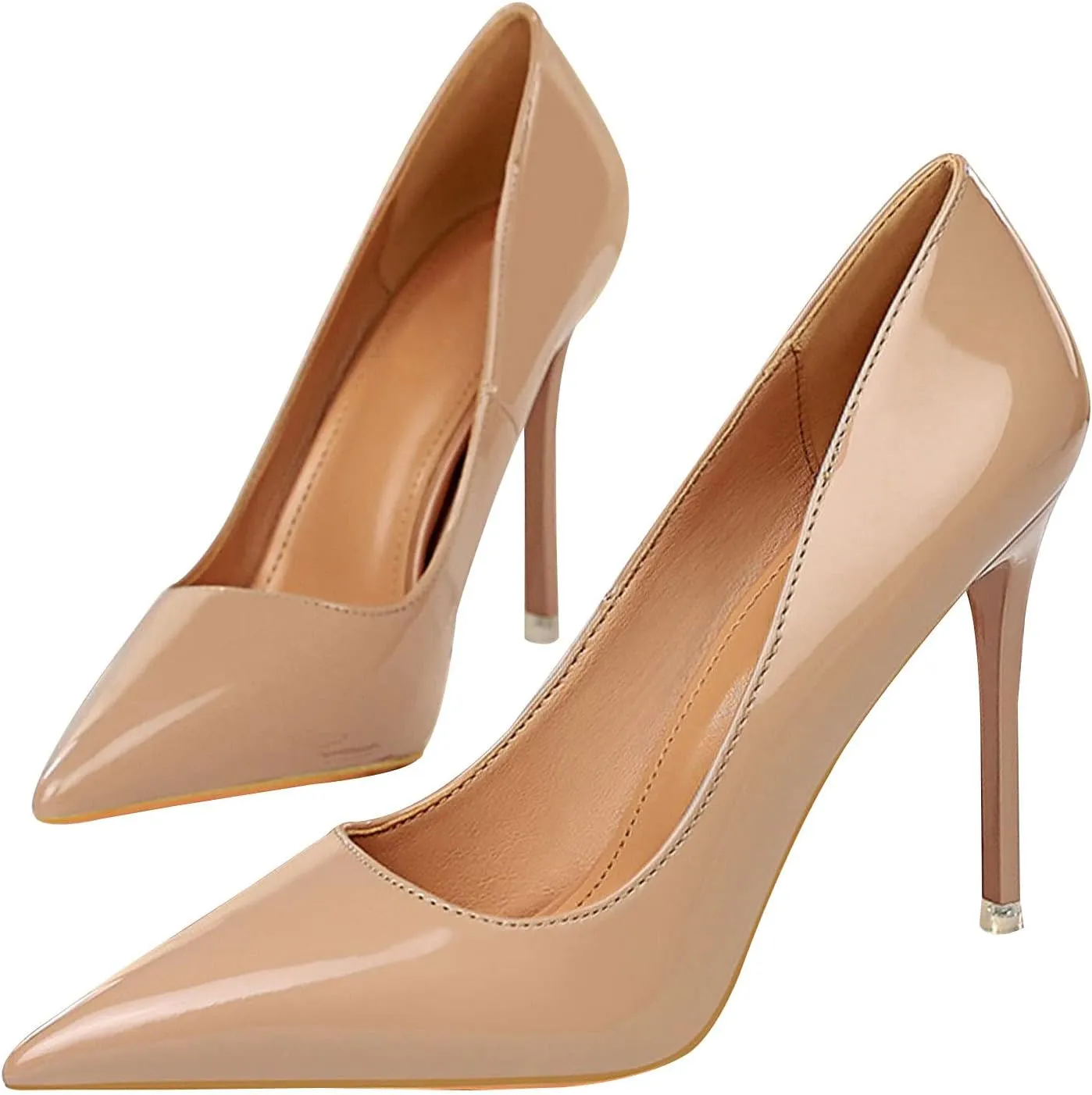 WENJIAZHIZHI Solid Platform Dressy Pumps Stiletto High Heels Shoes for Women Sexy Closed Toe Slip-On Loafers