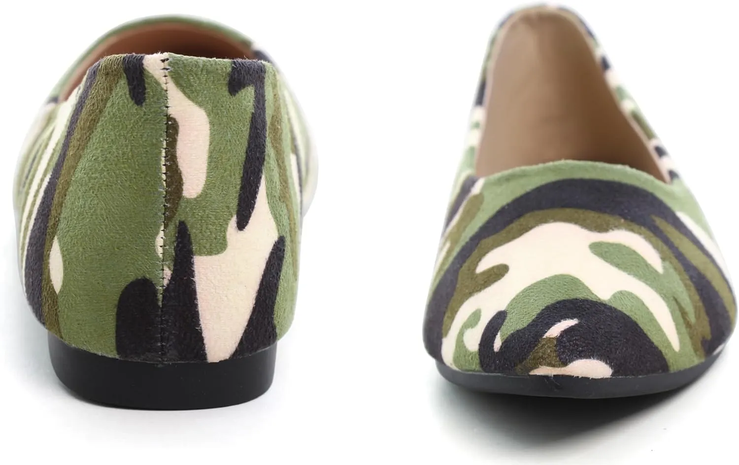 WENJIAZHIZHI Womens Camouflage Ballet Flats Dress Shoes for Women Dressy Comfortable Pointed Toe Slip On Shoes Go Hiking