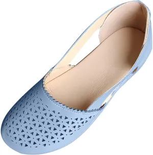 Wide Width Flats for Women Comfortable Closed Toe Casual Hollow Out Sandals Breathable Orthotic Wedge Sandals Arch Support Slip on Flats Lightweight Walking Beach Shoes