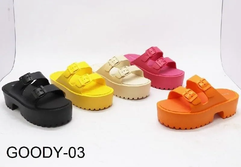 Wild Diva Women's Double Buckle Open Toe Platform Sandals Goody-03