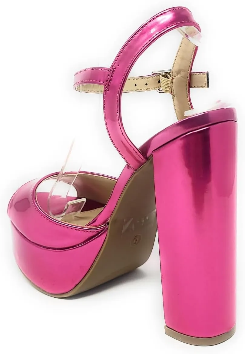 Wild Diva Women's Open Toe Ankle Strap High Heel Sandals
