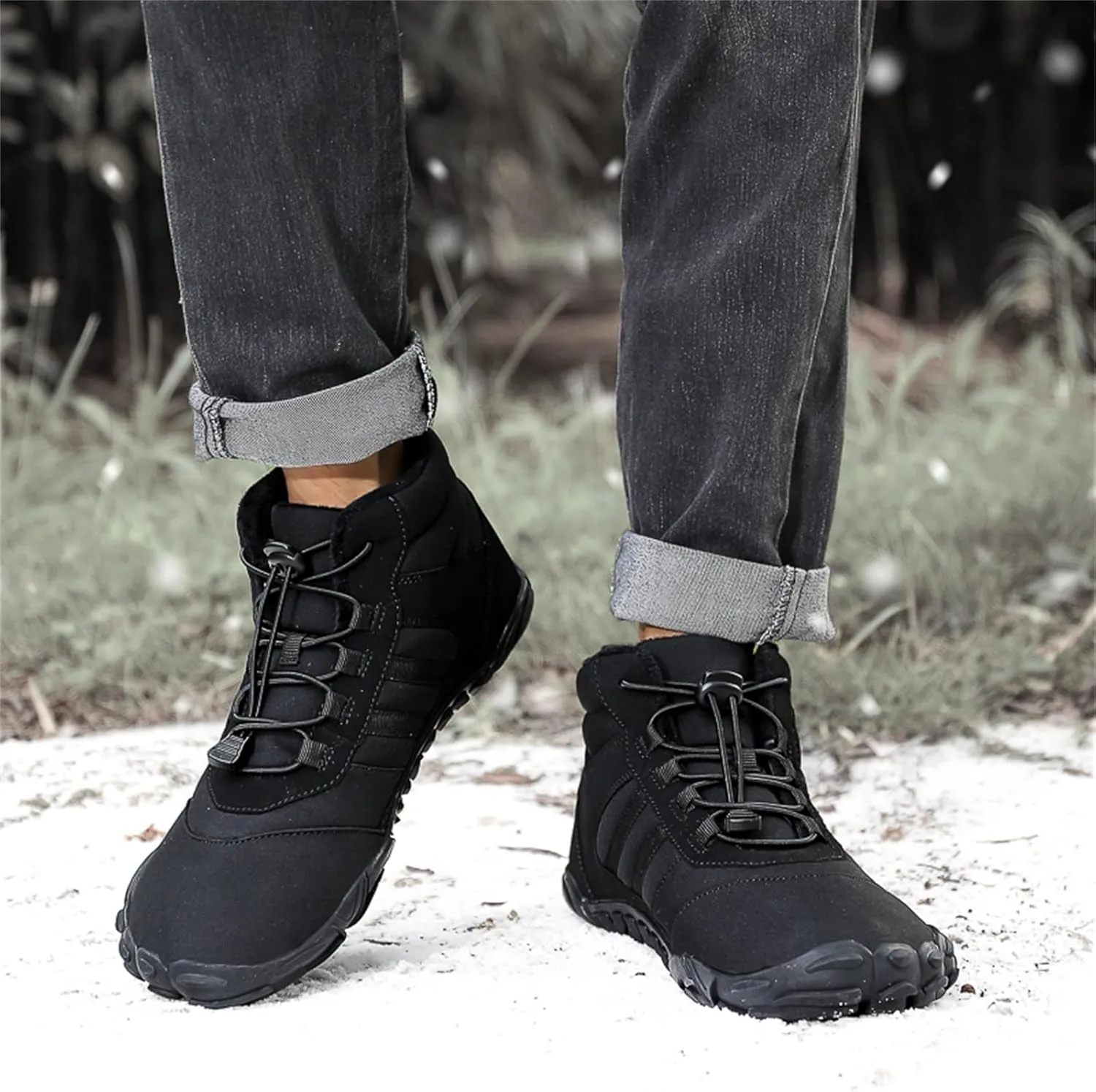 Winter Hike Barefoot boot Shoes for Women Men Waterproof Fleece warmth hiking boots Wide Toe Box Walking shoes