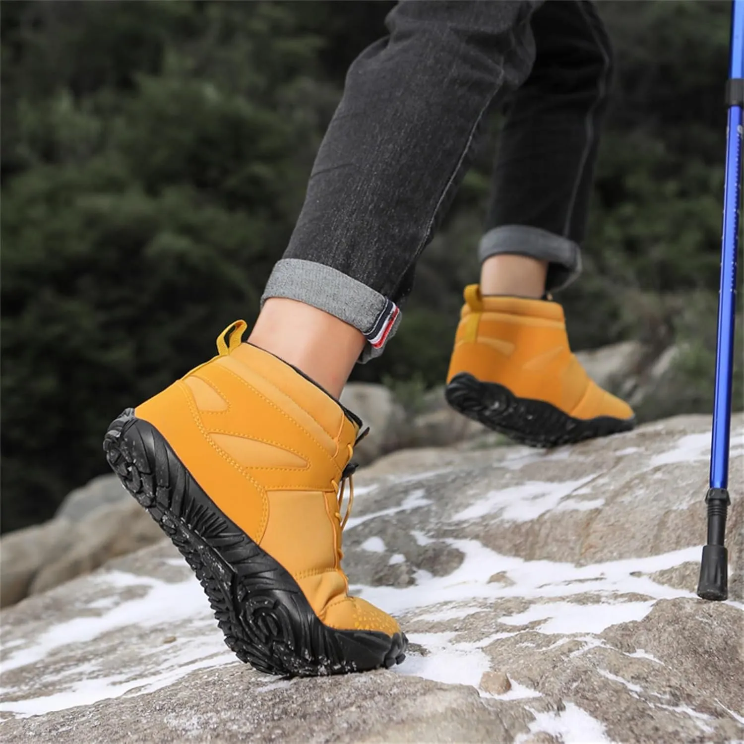 Winter Hike Barefoot boot Shoes for Women Men Waterproof Fleece warmth hiking boots Wide Toe Box Walking shoes