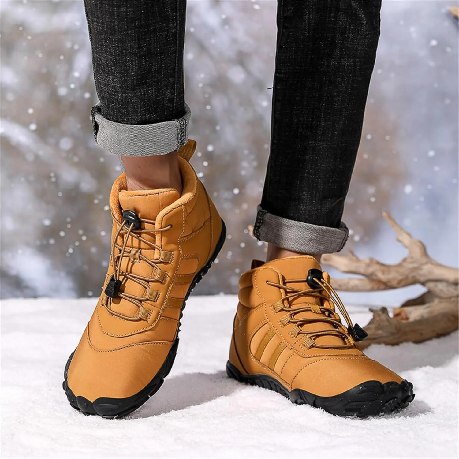 Winter Hike Barefoot boot Shoes for Women Men Waterproof Fleece warmth hiking boots Wide Toe Box Walking shoes