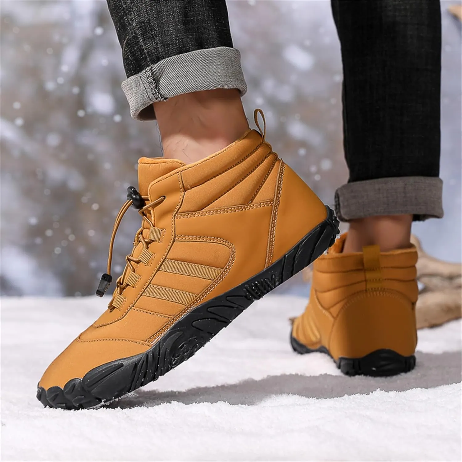 Winter Hike Barefoot boot Shoes for Women Men Waterproof Fleece warmth hiking boots Wide Toe Box Walking shoes