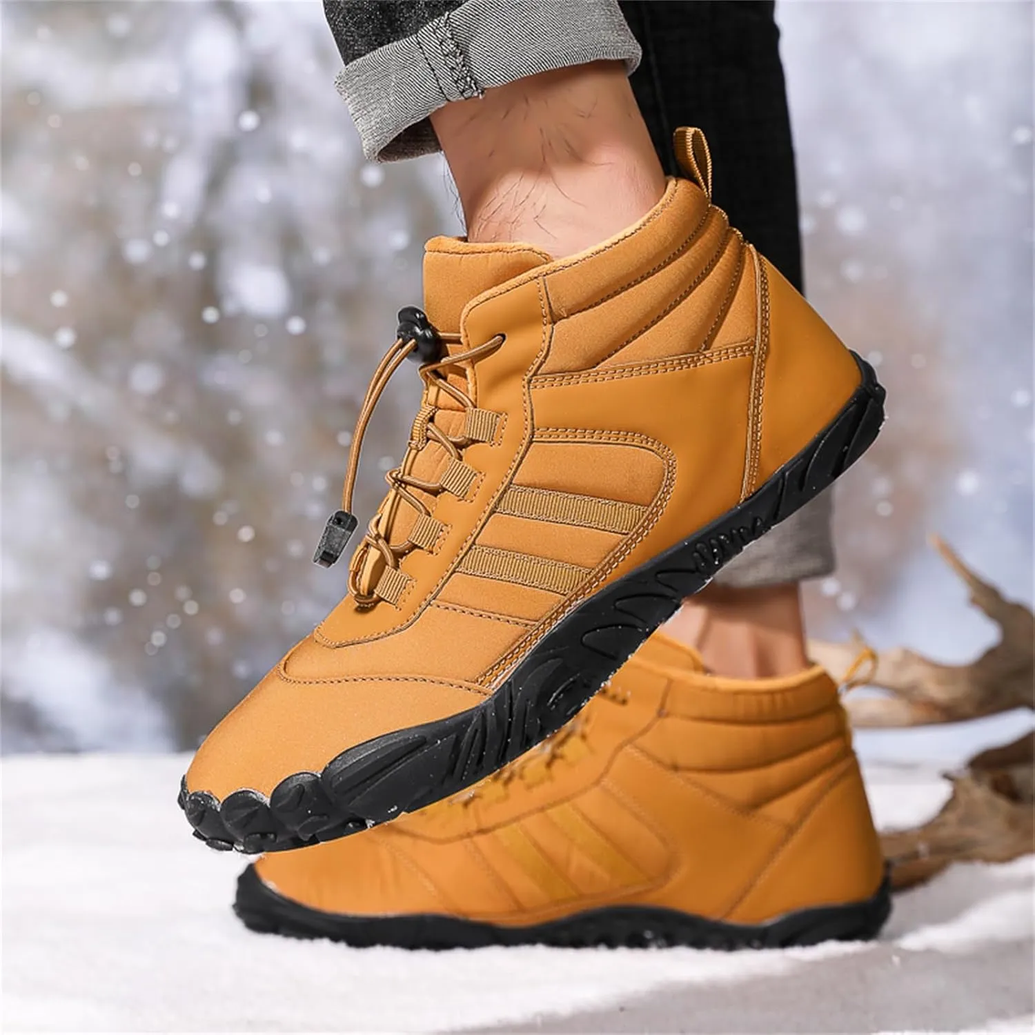 Winter Hike Barefoot boot Shoes for Women Men Waterproof Fleece warmth hiking boots Wide Toe Box Walking shoes