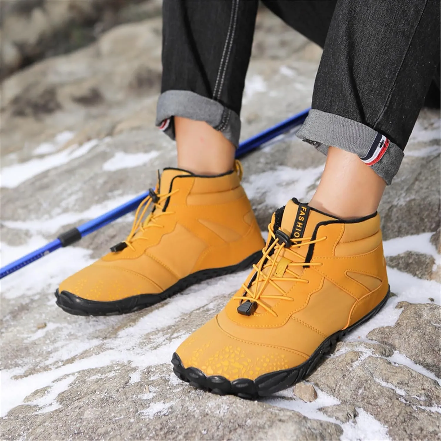 Winter Hike Barefoot boot Shoes for Women Men Waterproof Fleece warmth hiking boots Wide Toe Box Walking shoes