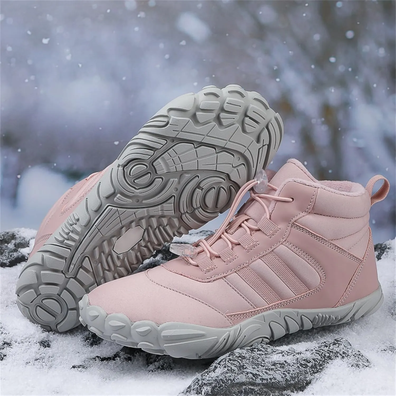 Winter Hike Barefoot boot Shoes for Women Men Waterproof Fleece warmth hiking boots Wide Toe Box Walking shoes