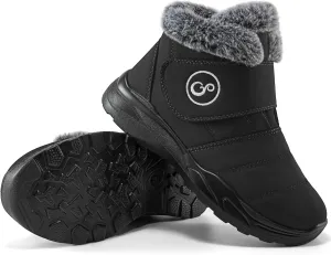 Winter Snow Boots for Women Waterproof: Fur Lined Warm Womens Boots Anti Slip Hook Loop Comfortable Booties Outdoor