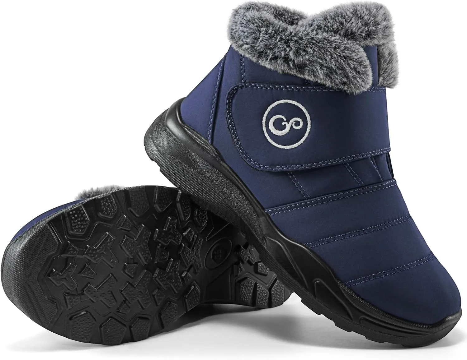Winter Snow Boots for Women Waterproof: Fur Lined Warm Womens Boots Anti Slip Hook Loop Comfortable Booties Outdoor