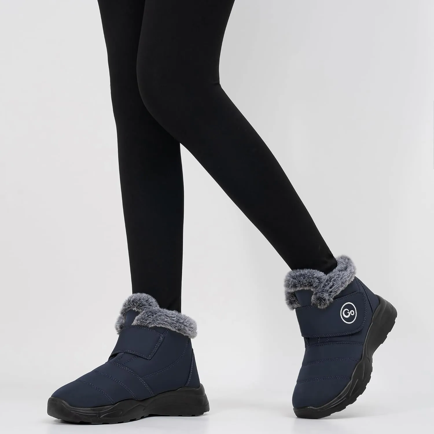 Winter Snow Boots for Women Waterproof: Fur Lined Warm Womens Boots Anti Slip Hook Loop Comfortable Booties Outdoor