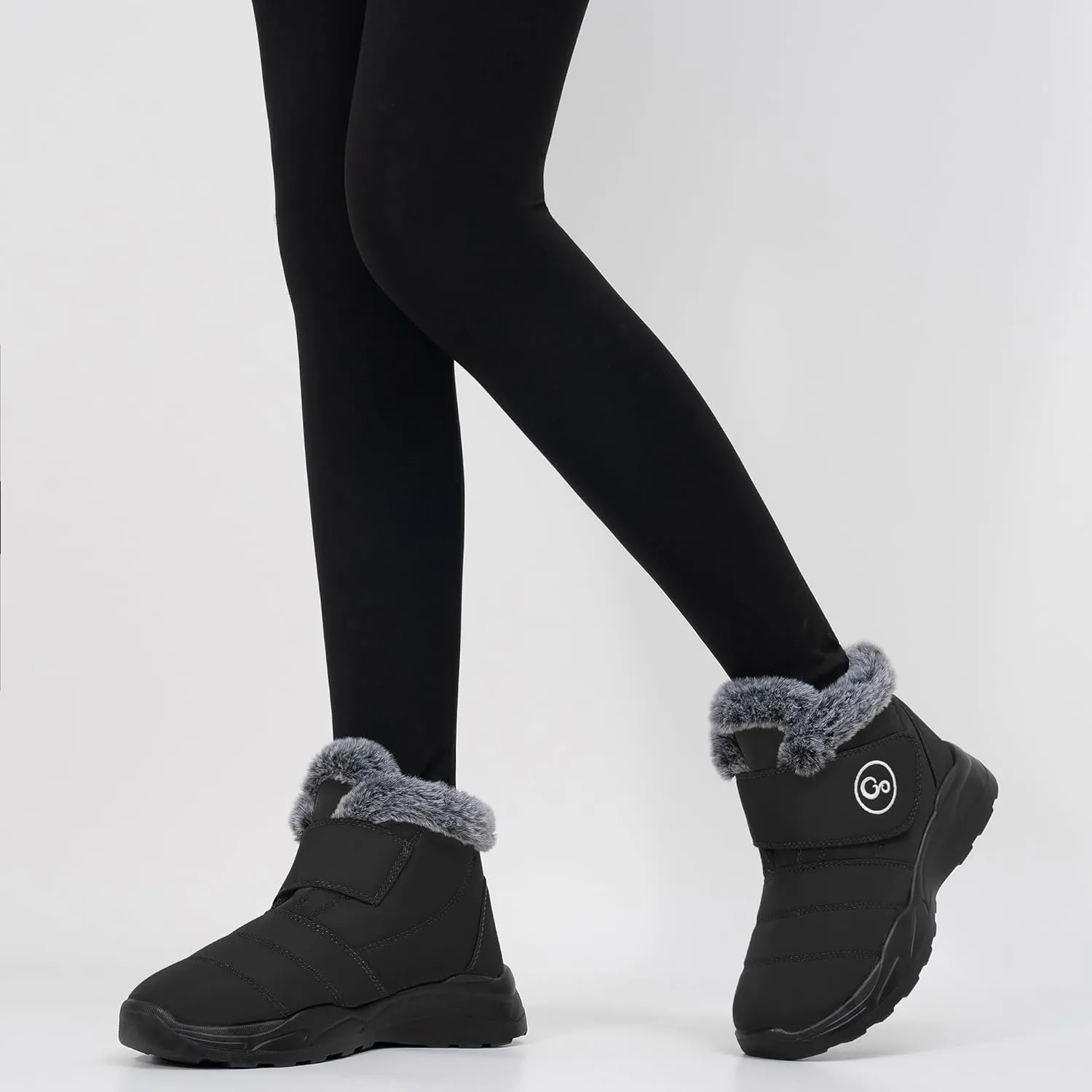 Winter Snow Boots for Women Waterproof: Fur Lined Warm Womens Boots Anti Slip Hook Loop Comfortable Booties Outdoor