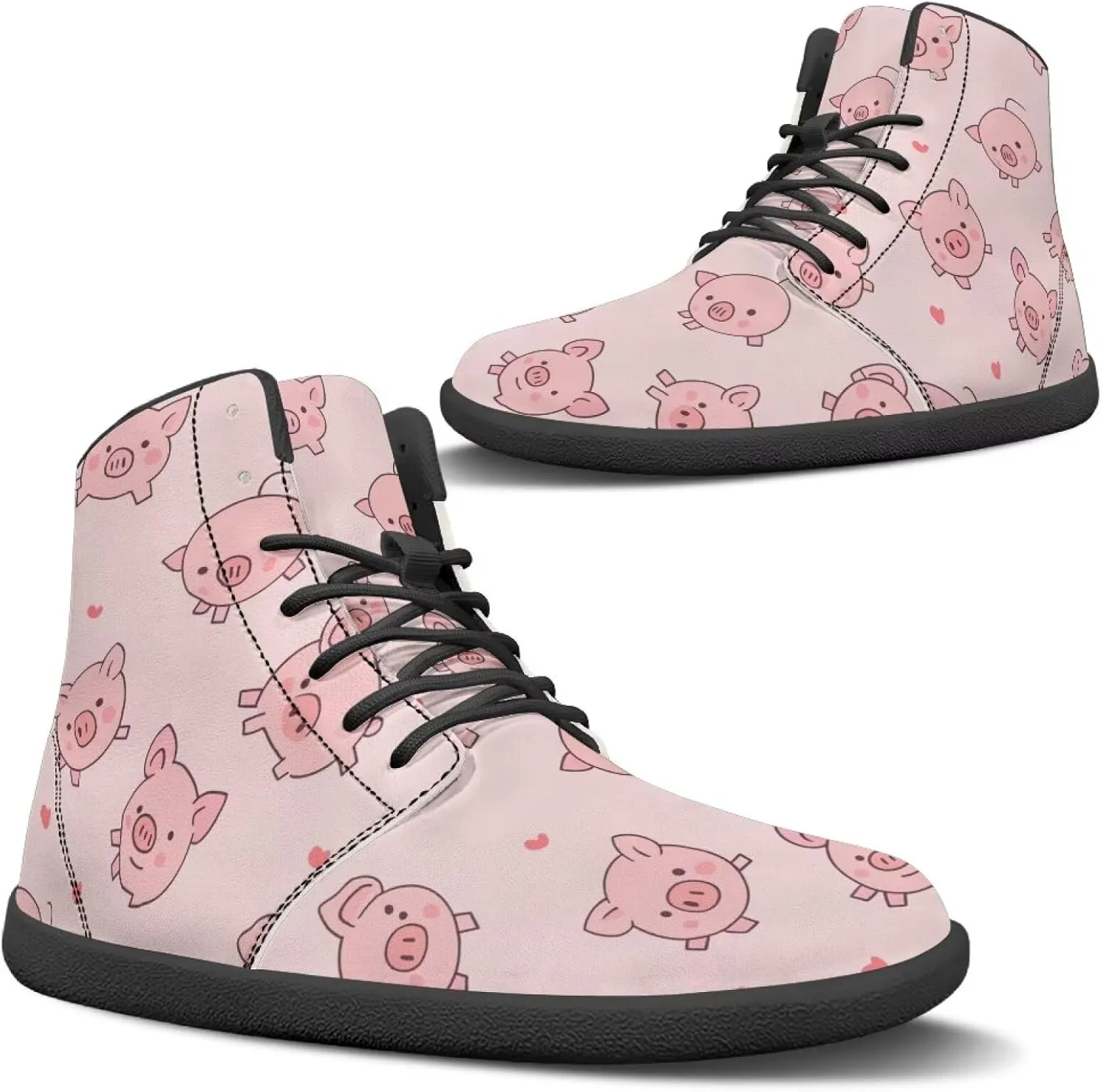 Women Men High Top Barefoot Shoes Lace Up Anti-Slip Active Sneakers