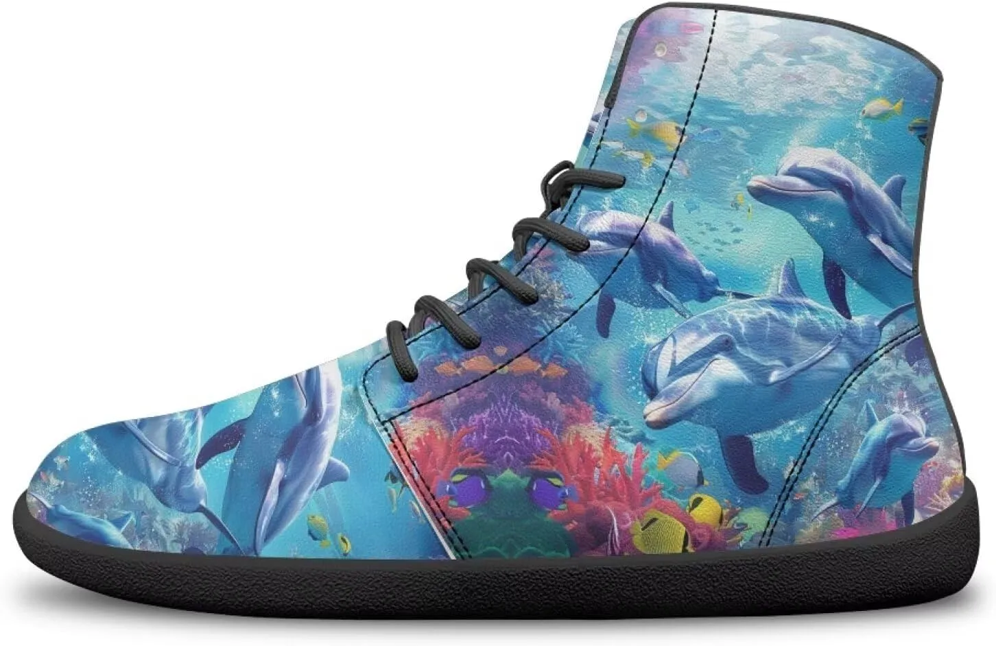 Women Men High Top Barefoot Shoes Lace Up Anti-Slip Active Sneakers