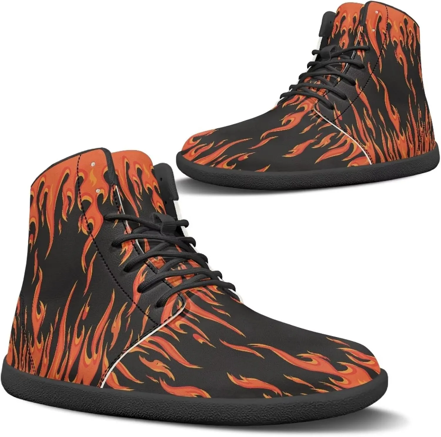 Women Men High Top Barefoot Shoes Lace Up Anti-Slip Active Sneakers