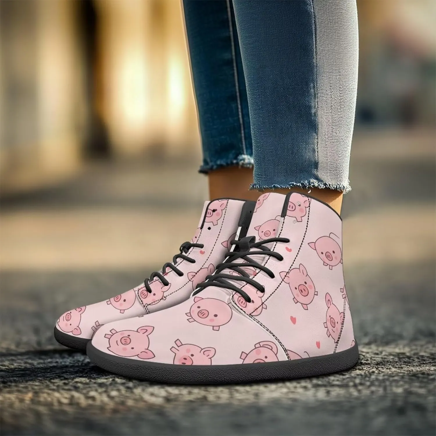 Women Men High Top Barefoot Shoes Lace Up Anti-Slip Active Sneakers