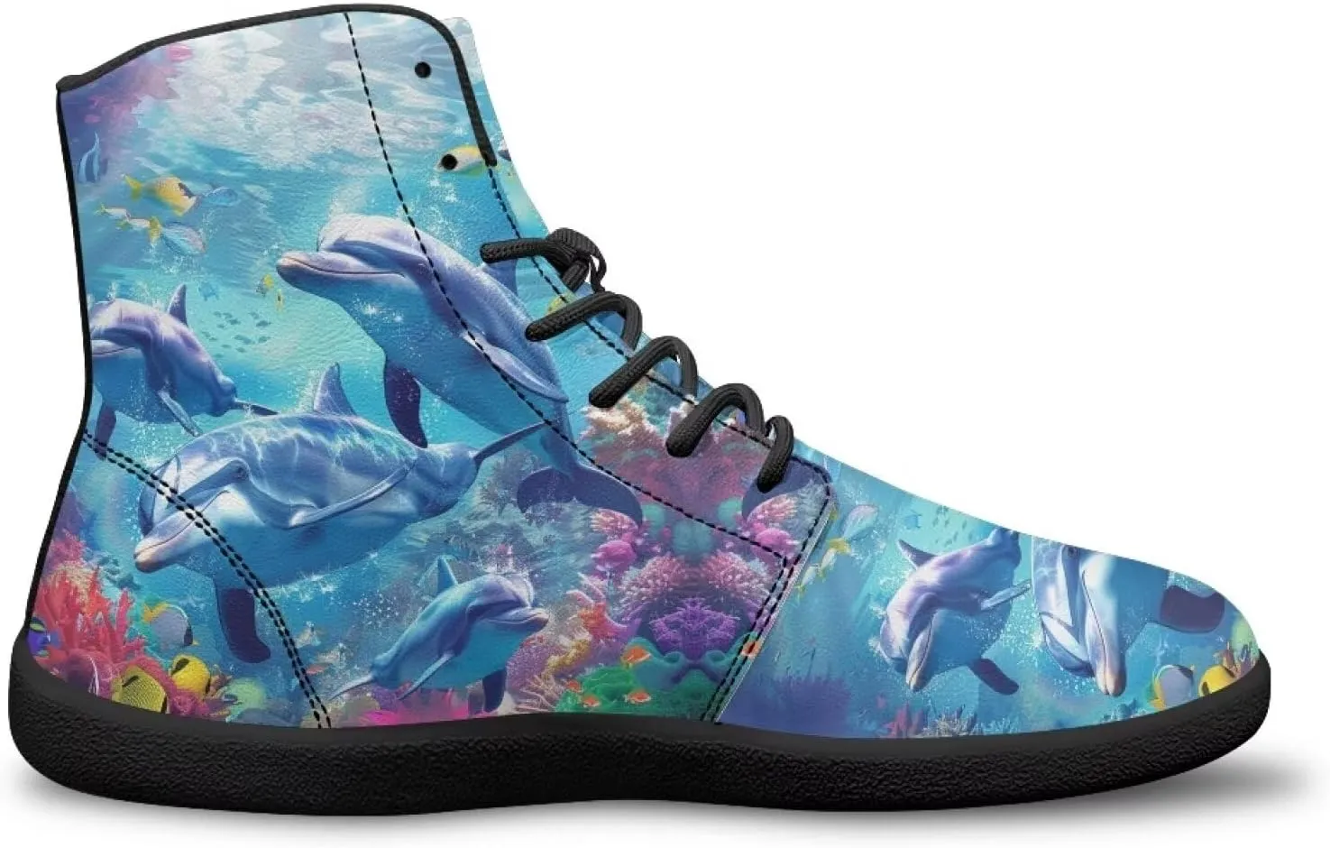Women Men High Top Barefoot Shoes Lace Up Anti-Slip Active Sneakers