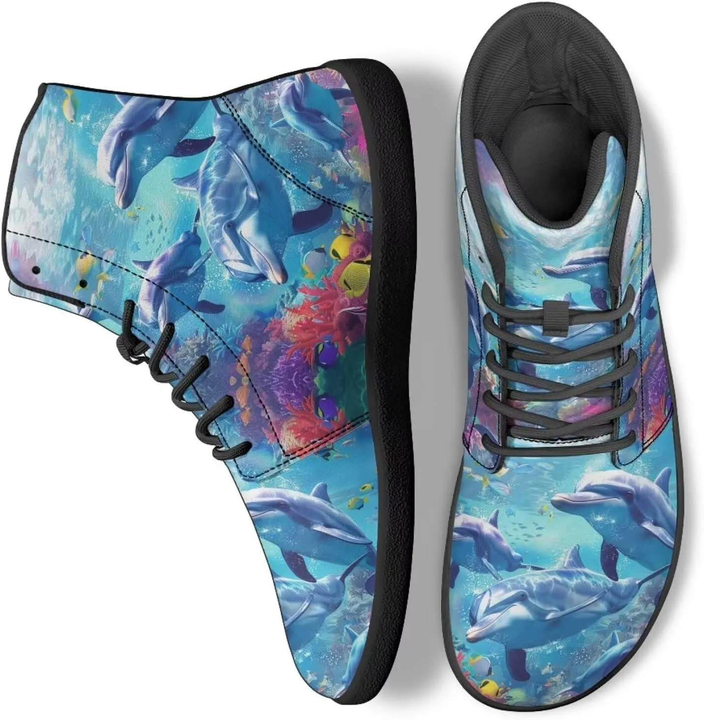 Women Men High Top Barefoot Shoes Lace Up Anti-Slip Active Sneakers