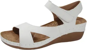 Women Orthopedic Sandals Summer Open Toe Ankle Strap Wedge Sandal Beach Round Toe Platform Walking Shoes for Men