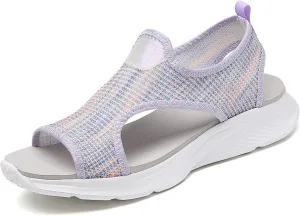 Women Orthopedic Wedges Slingback Sport Sandals Summer Mesh Breathable Fish Mouth Slip-ons Lightw Arch Support Open Toe Platform Sandals