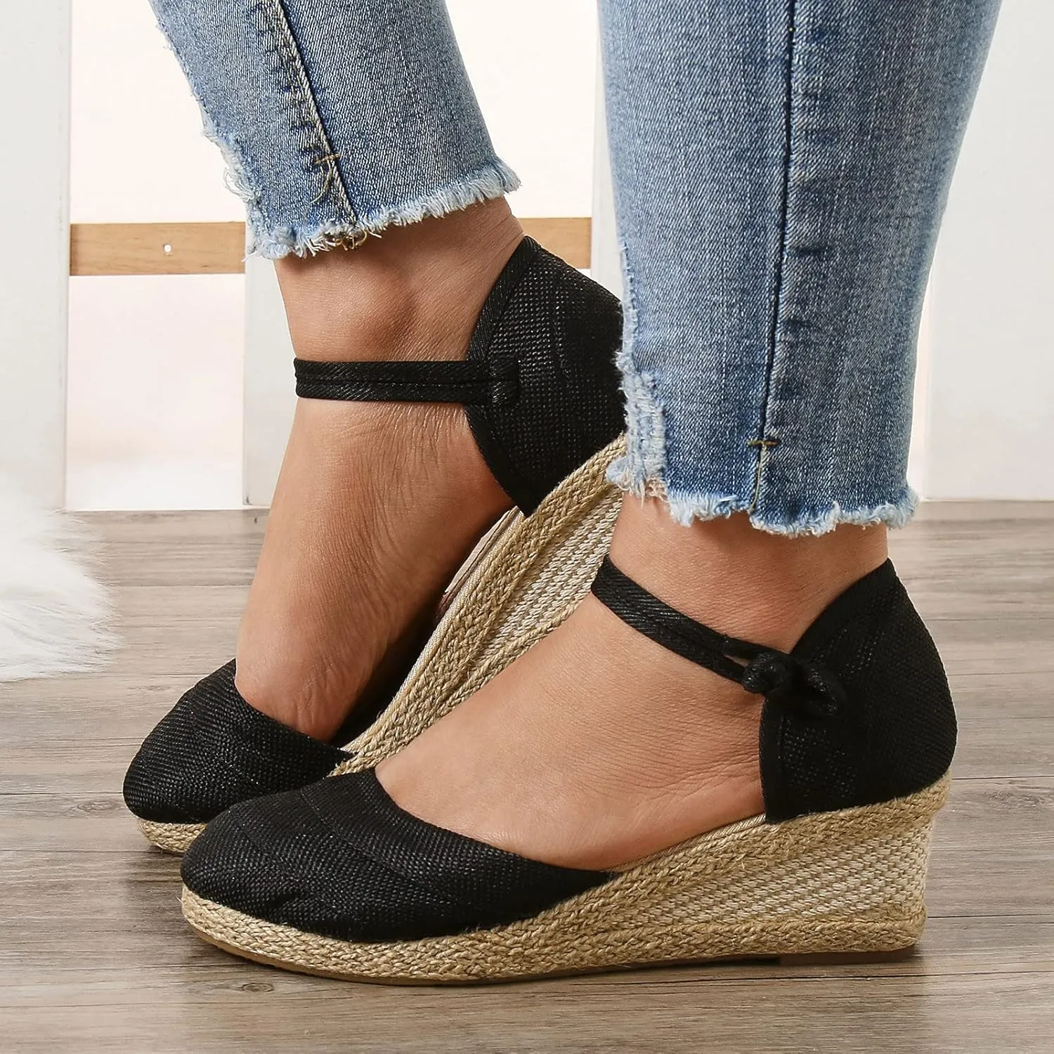 Women Ripple Sandals Platform Wedge Sandals Fashion Versatile Braided Buckle Breathable Wedge S Women Sandals Wide