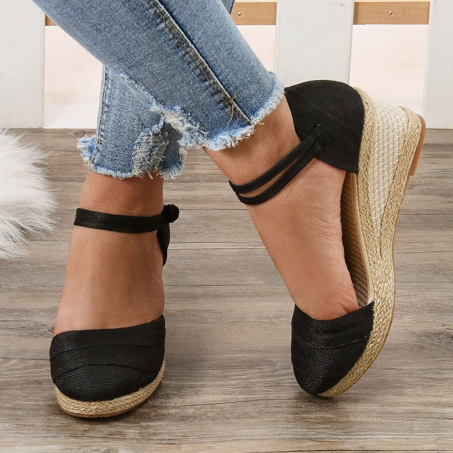 Women Ripple Sandals Platform Wedge Sandals Fashion Versatile Braided Buckle Breathable Wedge S Women Sandals Wide