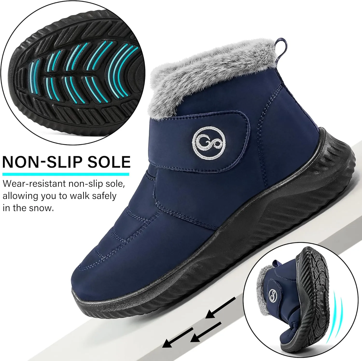 Women Snow Boots Waterproof: Fur Lined Warm Winter Boots for Women- Comfortable Non Slip Outdoor Walking Booties